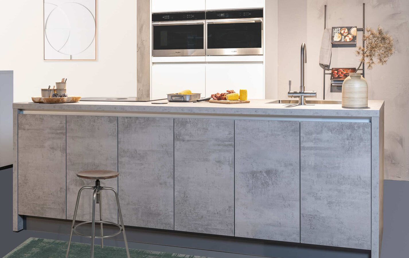 grijze betonlook keuken